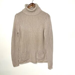 Boden wool turtleneck front pockets boxy solid color fall, winter, warm sz 8